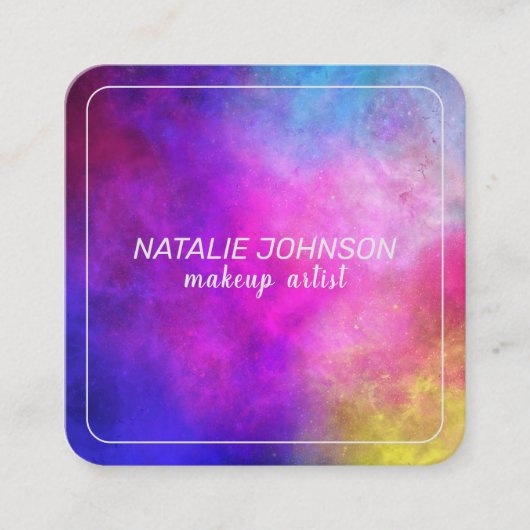 Make-upkunstenaar Kleurrijke Moderne Stijlvolle Ty Vierkante Visitekaartje (Voorkant)