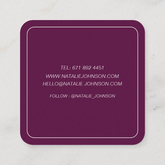 Make-upkunstenaar Kleurrijke Moderne Stijlvolle Ty Vierkante Visitekaartje (Achterkant)