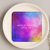 Make-upkunstenaar Kleurrijke Moderne Stijlvolle Ty Vierkante Visitekaartje