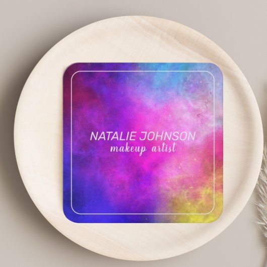 Make-upkunstenaar Kleurrijke Moderne Stijlvolle Ty Vierkante Visitekaartje