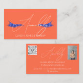 Make-upkunstenaar Lash QR LOGO Microblade Blauw Si Visitekaartje (Voorkant / Achterkant)