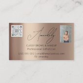 Make-upkunstenaar Lash QR LOGO Microblade Goud Roo Visitekaartje (Achterkant)