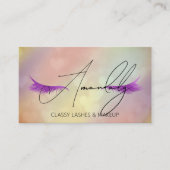 Make-upkunstenaar Lash QR LOGO Microblade Paarse H Visitekaartje (Voorkant)