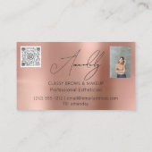 Make-upkunstenaar Lash QR LOGO Microblade Roos Gli Visitekaartje (Achterkant)