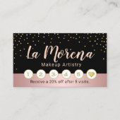 Make-upkunstenaar Modern Roos Goud Script Loyalite Klantenkaartje (Voorkant)
