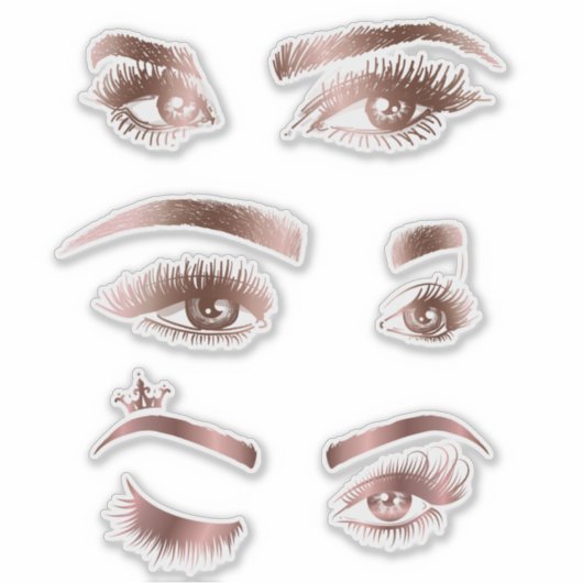 Make-upkunstenaar Mooie Hand getrokken Ogen Brows Sticker (Voorkant)