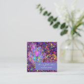 Make-upkunstenaar Paarse Star Glitter Crystals Vierkante Visitekaartje (Staand voorkant)
