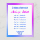 Make-upkunstenaar Paarse Witte en Blauwe Tekst Sja Flyer (Voorkant)