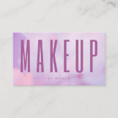 Make-upkunstenaar QR Code & Logo Paarse Holografis Visitekaartje (Voorkant)