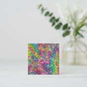 Make-upkunstenaar Rainbow Glitter Vierkante Visitekaartje (Staand voorkant)