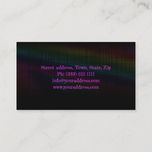 Make-upkunstenaar Retro Zwart Paarse Roze Gradiënt Visitekaartje (Achterkant)