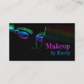 Make-upkunstenaar Retro Zwart Paarse Roze Gradiënt Visitekaartje (Voorkant)