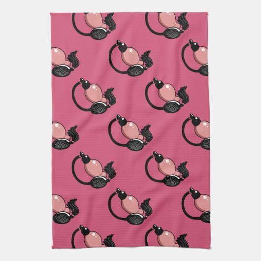 Make-upkunstenaar roze parfumflessen theedoek (Verticaal)