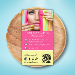 Make-upkunstenaar Social Media Foto QR-code Kleurr Visitekaartje