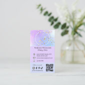 Make-upkunstenaar Social Media Foto QR-code paarse Visitekaartje (Staand voorkant)