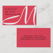 Make-upkunstenaar Stijlvol Monogram Modern Verlang Visitekaartje (Voorkant / Achterkant)
