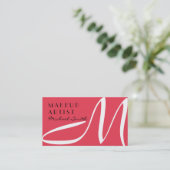 Make-upkunstenaar Stijlvol Monogram Modern Verlang Visitekaartje (Staand voorkant)