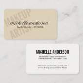 Make-upkunstenaar / Tan Visitekaartje (Voorkant / Achterkant)