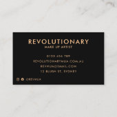 Make-upkunstenaar Unieke Blauwe Oogschaduw Pallete Visitekaartje (Achterkant)