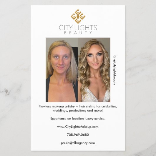 Make-upkunstenaar voor en na Flyer (Voorkant)