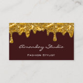 Make-upkunstenaar Wimper Drips Bourgondië Uniek Go Visitekaartje (Voorkant)