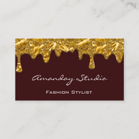 Make-upkunstenaar Wimper Drips Bourgondië Uniek Go Visitekaartje (Voorkant)