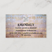 Make-upkunstenaar Wimper QR LOGO Gouden Muzieknote Visitekaartje (Achterkant)