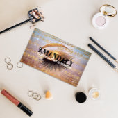 Make-upkunstenaar Wimper QR LOGO Gouden Muzieknote Visitekaartje