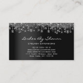 Make-upkunstenaar Wimper Zwart Drips Logo Diamond  Visitekaartje (Achterkant)