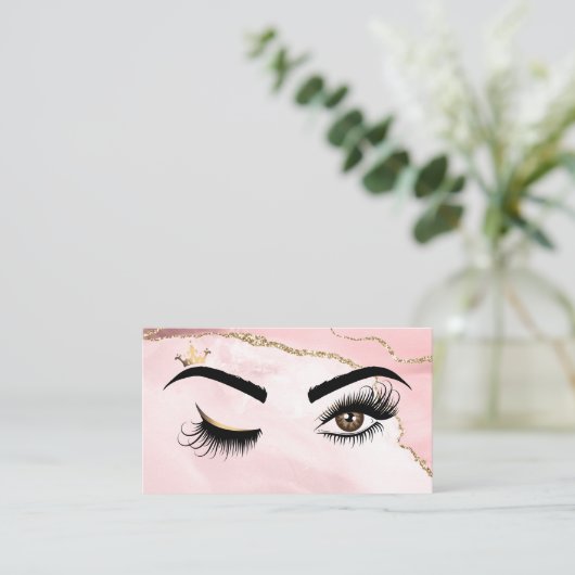 Make-upkunstenaar Wink Eye Beauty Blush Pink Agaat Visitekaartje (Staand voorkant)