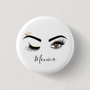 Make-upkunstenaar Wink Eye Brown Eye Beauty Salon  Ronde Button 3,2 Cm