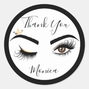 Make-upkunstenaar Wink Eye Brown Eye Beauty Salon Ronde Sticker