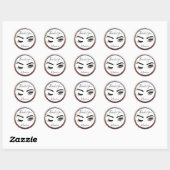 Make-upkunstenaar Wink Eye Brown Eye Beauty Salon  Ronde Sticker (Vel)