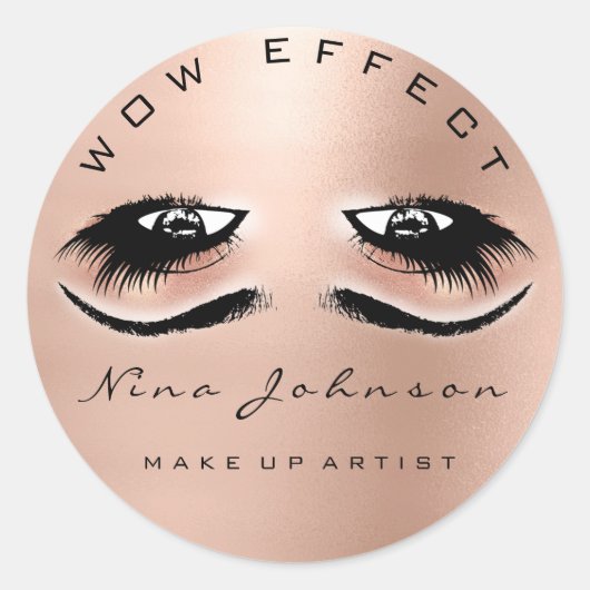 Make-upkunstenaar Wow-effect Spark Eyes Lashes Ronde Sticker (Voorkant)