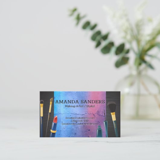 Make-upkwasten en lippenstift | Foundation Visitekaartje (Staand voorkant)