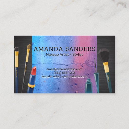 Make-upkwasten en lippenstift | Foundation Visitekaartje (Voorkant)