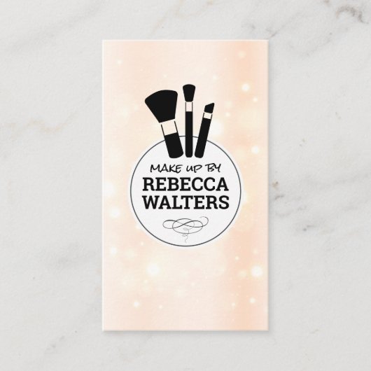 Make-upkwasten | Glitterende Achtergrond Visitekaartje (Voorkant)