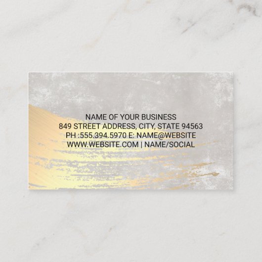 Make-upkwasten | Gouden Kwast Achtergrond Visitekaartje (Achterkant)