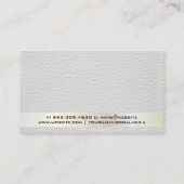 Make-upkwasten | Leer Wit Gouden Afwerking Visitekaartje (Achterkant)