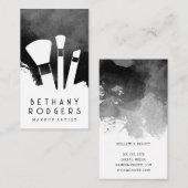 Make-upkwasten | Zwarte Waterverf Visitekaartje (Voorkant / Achterkant)