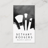 Make-upkwasten | Zwarte Waterverf Visitekaartje (Voorkant)