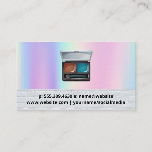 Make-uppalet en penseel | Rainbow Blend Visitekaartje (Achterkant)