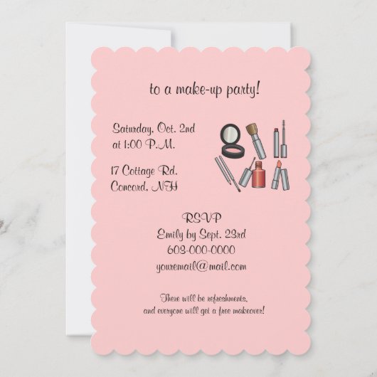 make-uppartij kaart (Achterkant)