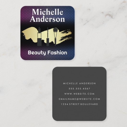 Make-uppenselen | Cosmetica Vierkante Visitekaartje (Voorkant / Achterkant)