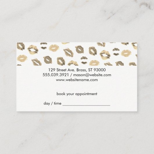 Make-uppenselen | Kiss Stain Pattern Afsprakenkaartje (Achterkant)