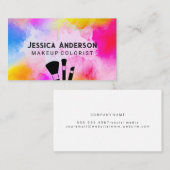 Make-uppenselen | Kleurrijke achtergrond Visitekaartje (Voorkant / Achterkant)
