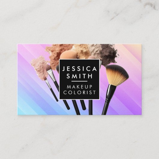 Make-uppenselen | Levendige achtergrond Visitekaartje (Voorkant)