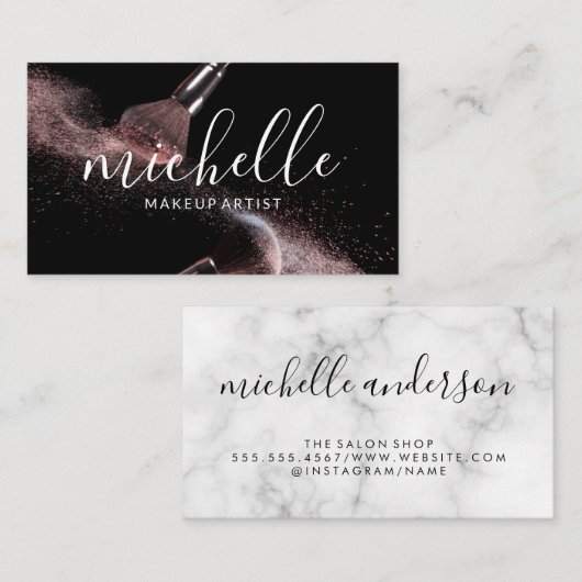 Make-uppenselen | Marmer Visitekaartje (Voorkant / Achterkant)