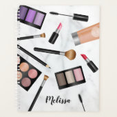 Make-upproducten Flatlay Illustratie Met Naam Planner (Voorkant)