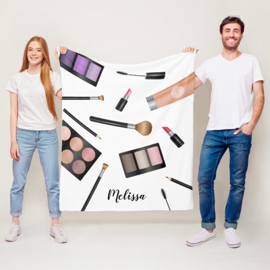 Make-upproducten Illustratie & Gepersonaliseerde N Fleece Deken (In situ)